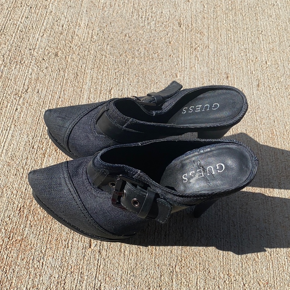 Guess blue Jean clogs